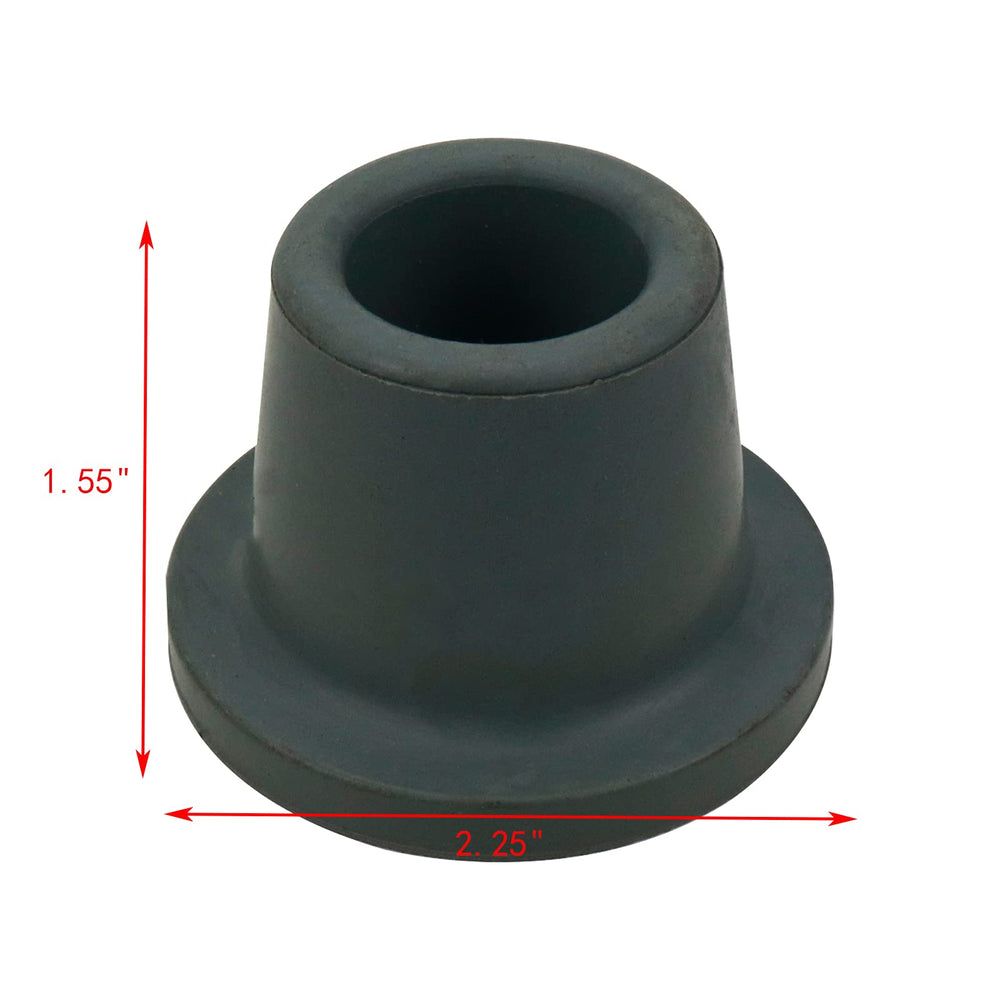 Rubber Tips for Canes and Walking Sticks 1 Inch Walking Cane Tip Round Rubber Replacement Foot Pad for Walking Cane with Metal Insert Grey Pack of 4