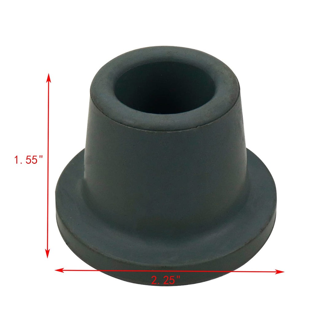 Rubber Tips for Canes and Walking Sticks 1 Inch Walking Cane Tip Round Rubber Replacement Foot Pad for Walking Cane with Metal Insert Grey Pack of 4