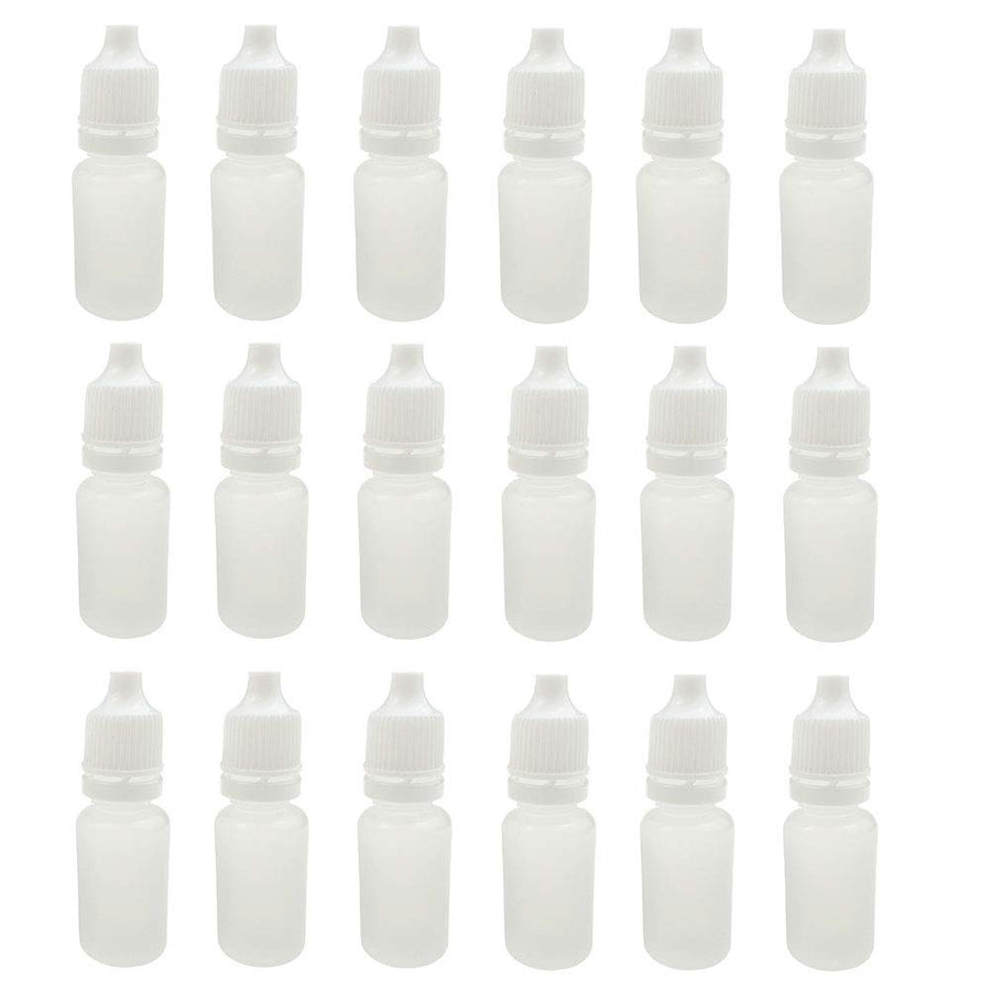 50PCS Empty Refillable Squeezable Plastic Dropper Bottle Eye Liquid Dropper Container Jar Vial Holder with Screw Caps and Plugs for Cosmetic Essential Oil Reagent Lab Drops 15ml/0.5oz