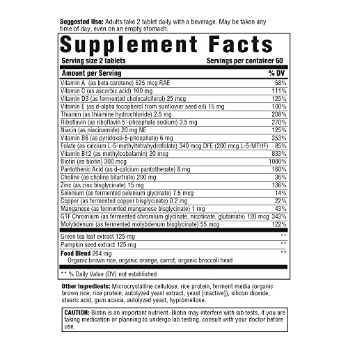 Men’s 55+ Multivitamin - Daily Multivitamin for Men 55 and Over - with B Vitamins - Vegetarian, Non-GMO, Kosher, and Gluten-Free - 120 Tablets (60 Servings)