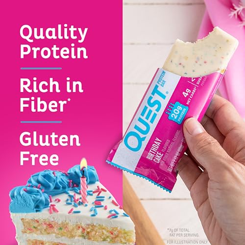 Birthday Cake Protein Bars, High Protein, Low Carb, Gluten Free, Keto Friendly, 12 Count