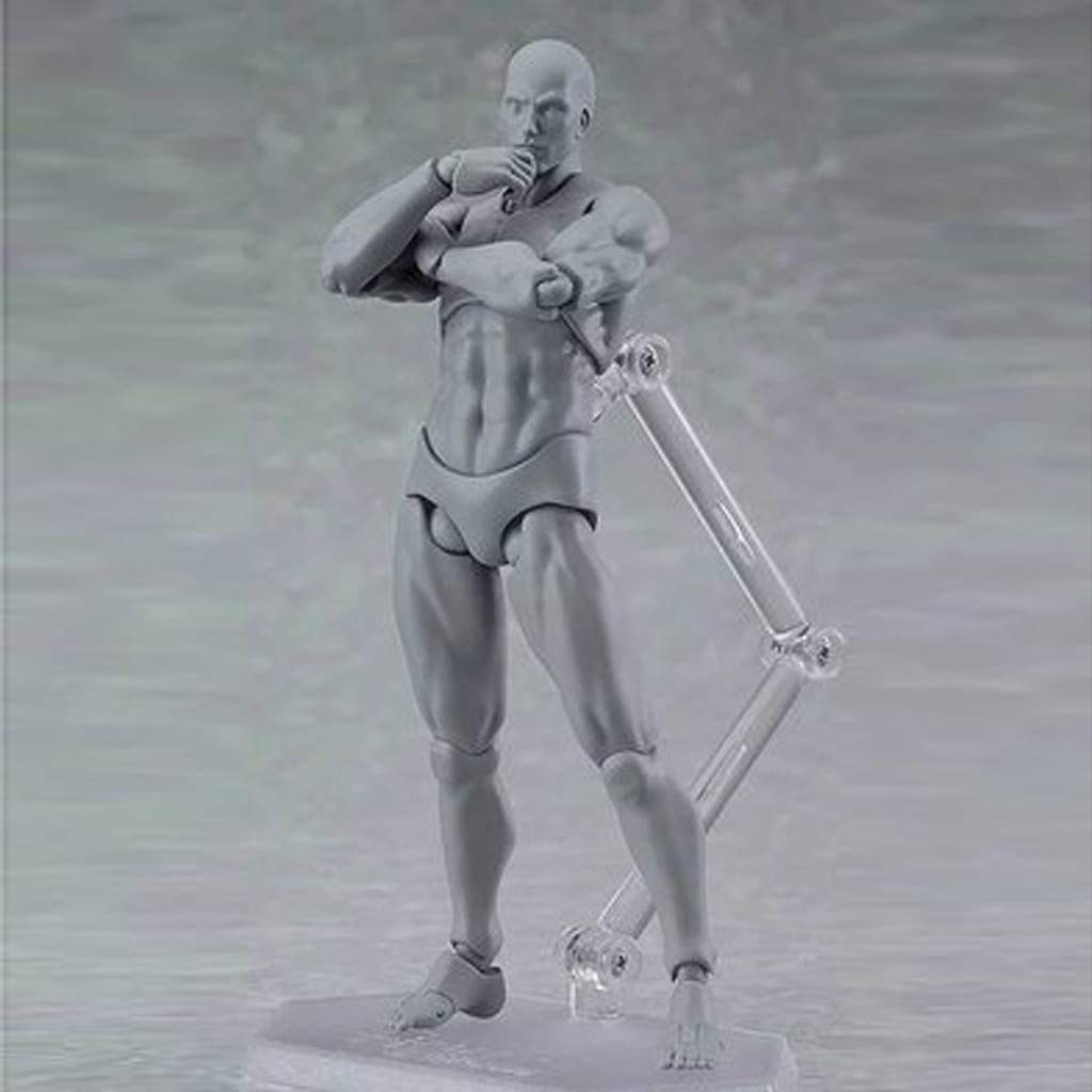 Body Kun Doll, Artists Manikin Blockhead Jointed Mannequin Drawing Figures for Figure Model Male+Female Set (Gray)