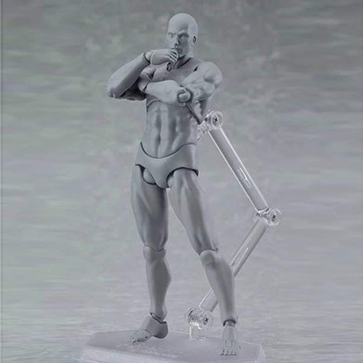 Body Kun Doll, Artists Manikin Blockhead Jointed Mannequin Drawing Figures for Figure Model Male+Female Set (Gray)