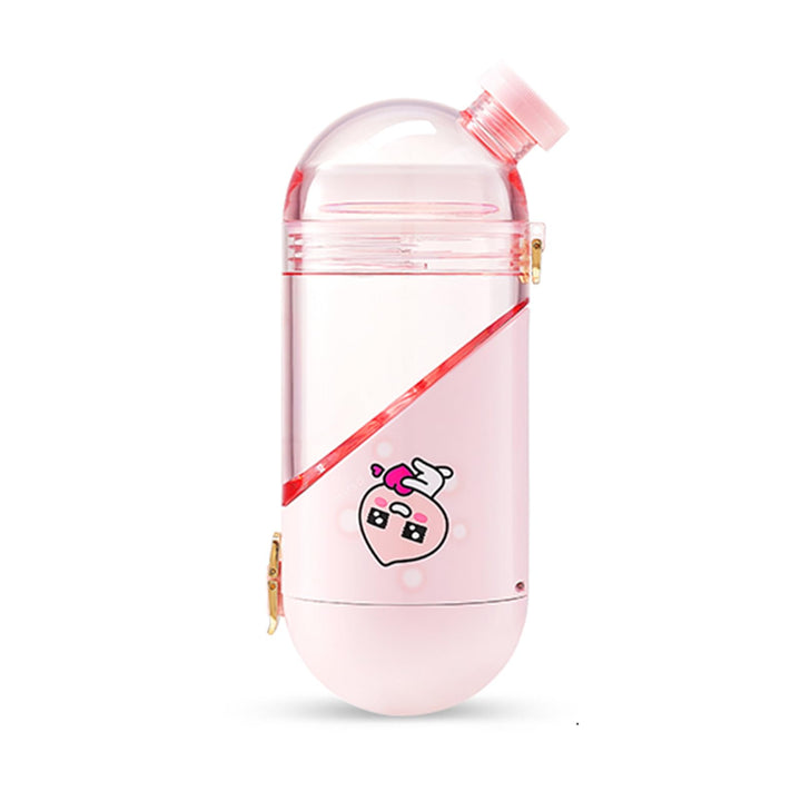 NONOO Back To School Water Bottle Cute Water Bottle With Snack Compartment&Strap Gift For Kids Girls Women Teen(Pink)
