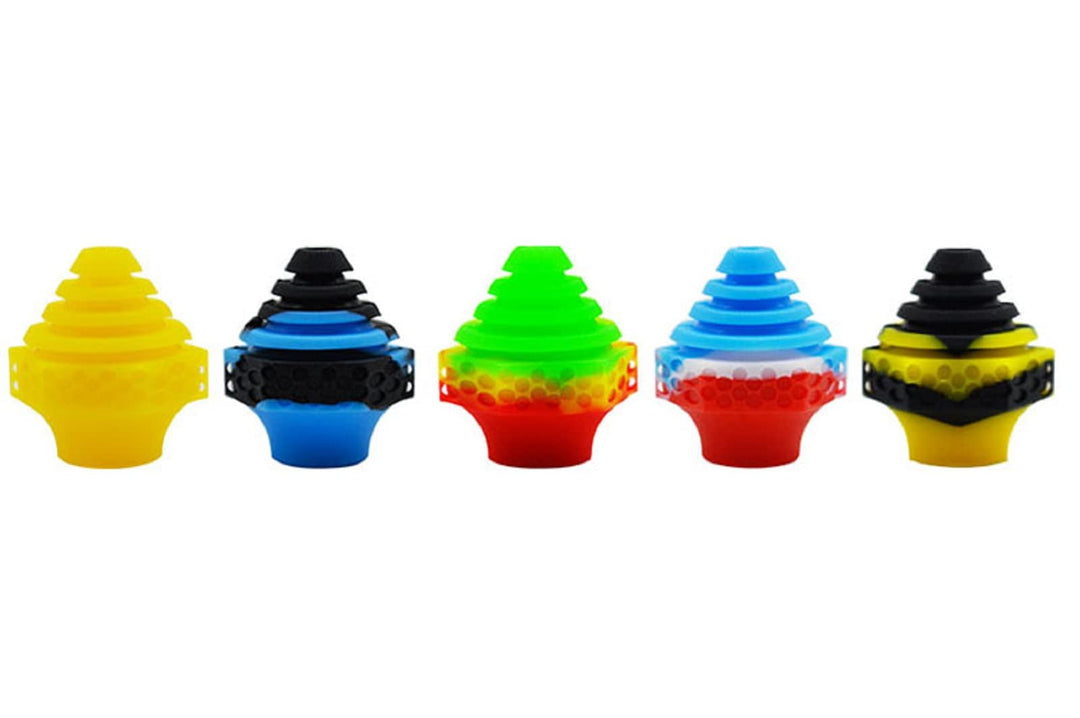 5PCS Silicone Pen Adapter Round & Flat Tips Heat-Resistant Adapter for Water Glass Tube
