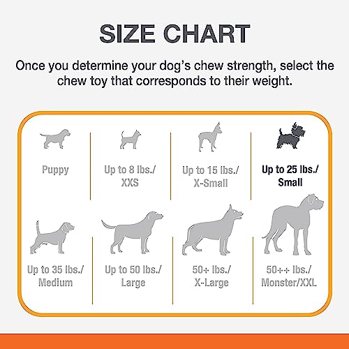 Original Bone Power Chew Toy for Dogs, Durable Dog Toys for Aggressive Chewers, Peanut Butter Flavor, Small - Up to 25 Ibs, 3 Pack
