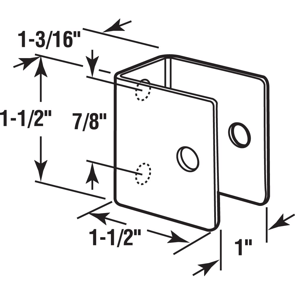 Sentry Supply 656-8202-T U-bracket, For 1 In. Panels, Stainless Steel, Satin Finish with T-27 Torx Fasteners (Single Pack)