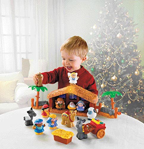 Little People Toddler Toy Christmas Story Nativity Playset with Light & Music for Preschool Pretend Play Kids Ages 1+ Years