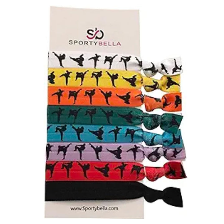 Girls Martial Arts Karate Kickboxing Sports Self Defense No Crease Ponytail Holders Pony Tail Holder Ouchless Ribbon Bands