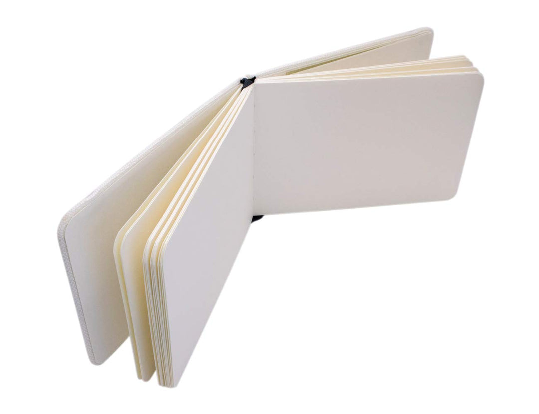 Etchr A5 Landscape Sketchbook - Cold Press Mixed Media 100% Cotton Sketchbook - Hardcover Drawing Book - Hardcover Sketchbook 5.8”x8.3 with 52 Pages - Sketch Pad with Customizable Cover