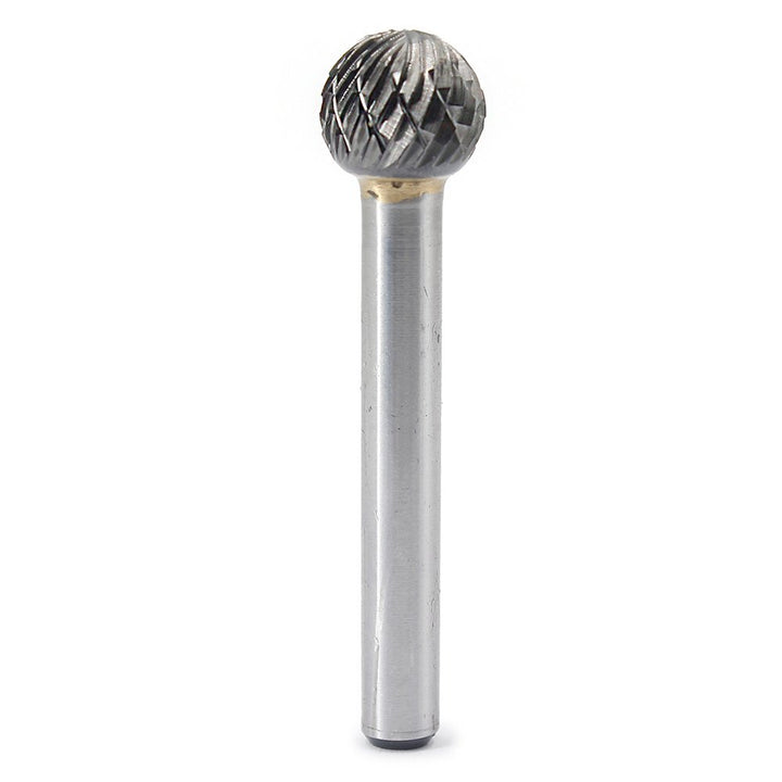 SD-5 Tungsten Carbide Burr ball Shape Double Cut Rotary Burrs File(1/2''cutter Dia , 0.45''Cutter Length) with 1/4'' (6.35mm) Shank dia