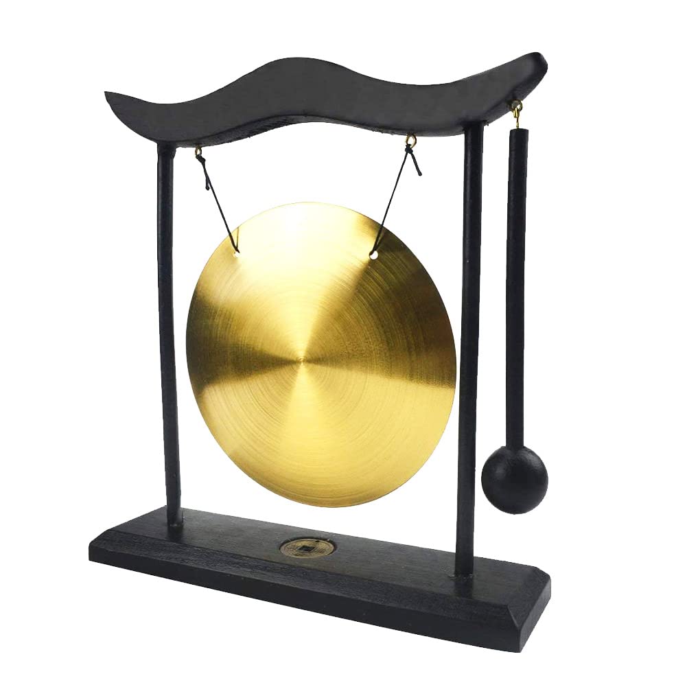 Brass Feng Shui Gong Desktop Zen Art Home Decor Housewarming Blessing Gift