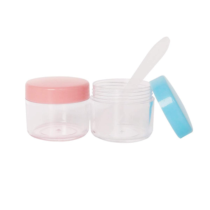 Multi-Colored: 16Pcs 20 Gram 20Ml Jars, Small Cosmetic Sample Empty Container, Plastic Round Pot Screw Cap Lid, Tiny 20G Bottle for Makeup, Eye Shadow, Nails, Powder, Jewelry, Fre