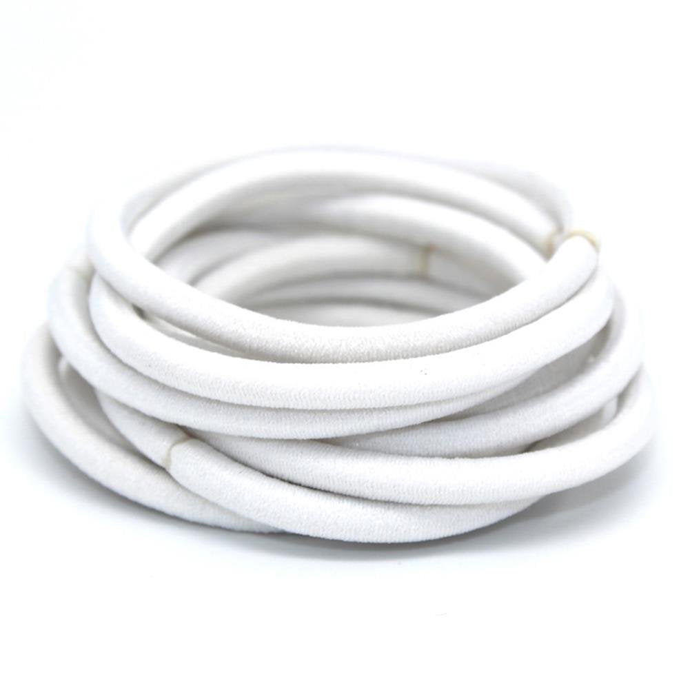 20 Pcs, White: 4 mm Elastic Bands Hair Ties Children Rubber hair headbands - 20 Pcs (White)