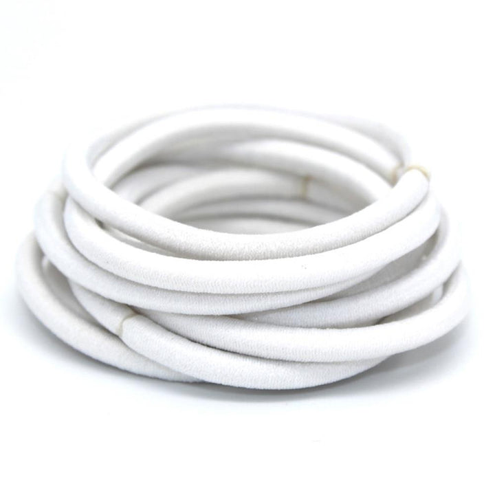 20 Pcs, White: 4 mm Elastic Bands Hair Ties Children Rubber hair headbands - 20 Pcs (White)
