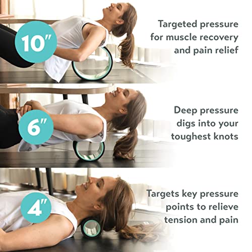 Wheel Foam Roller - Targeted Back Foam Roller for Back Pain Relief, Deep Tissue Muscle Massage, Trigger Point Round High Density Foam Roller for Physical Therapy & Exercise, 3-Pack Mint