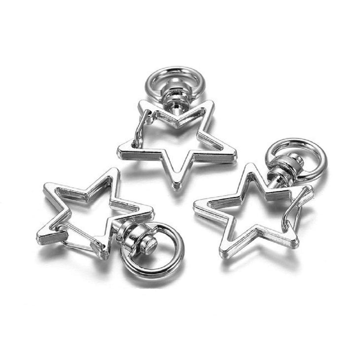 40PCS Metal Star Shape Claw Swivel Lobster Clasp,Snap Hook with Key Rings,DIY Accessories for Bag,Keychains,Jewelry Making Silver and Golden