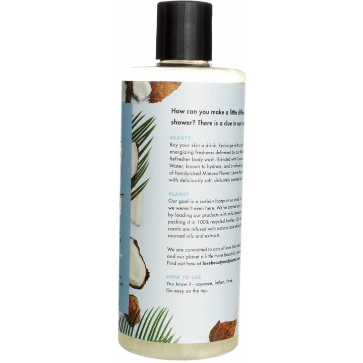 Radical Refresher Body Wash for Energizing Freshness Coconut Water & Mimosa Flower Hydrating Bodywash 16 oz