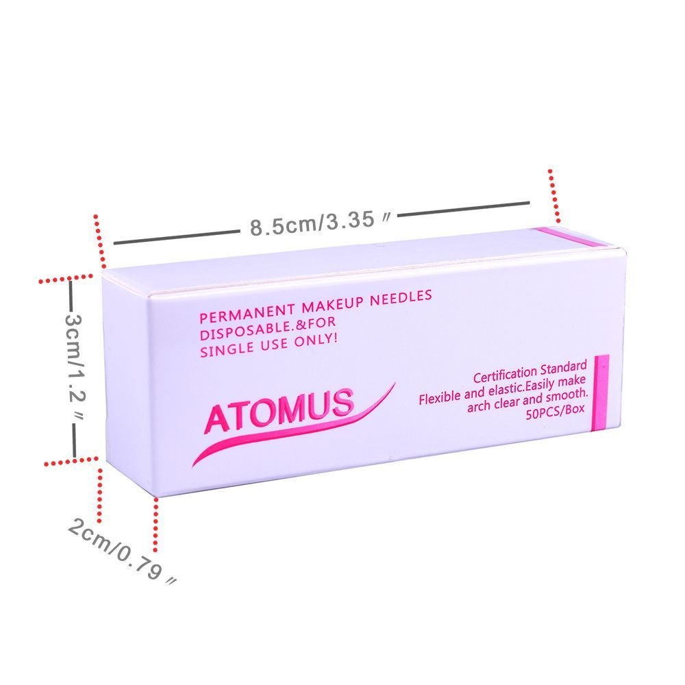 14pin : Atomus 50 Pieces Permanent Makeup Tattoo Needles Manual Eyebrow Microblading 14 Sloped (14pin)