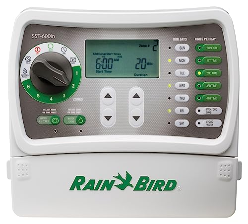 SST600IN Simple-To-Set Indoor Sprinkler/Irrigation System Timer/Controller, 6-Zone/Station (this New/Improved Model Replaces SST600I),Gray/Green