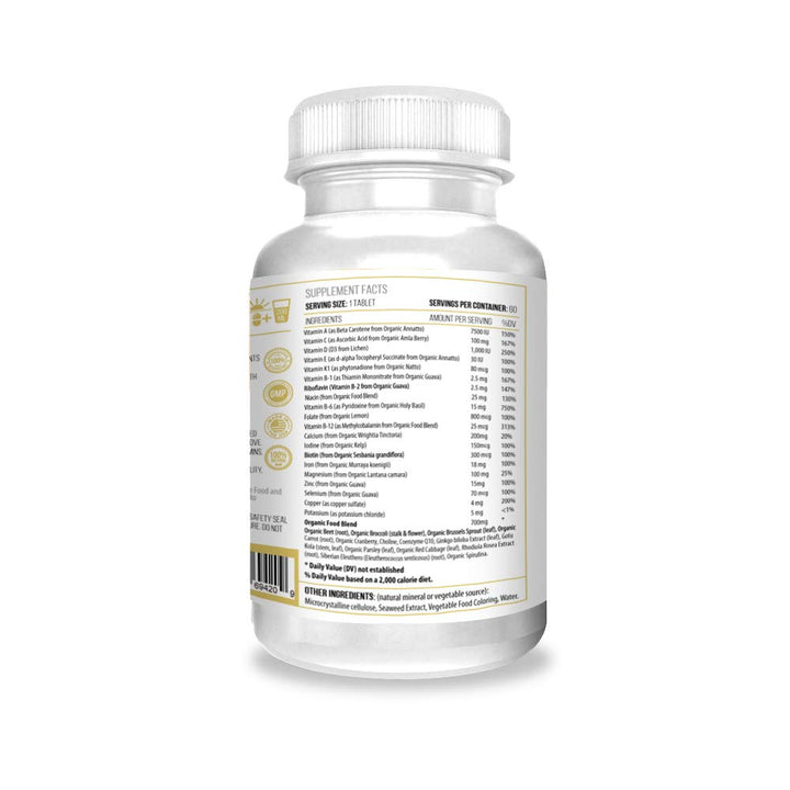 Actif Organic Multivitamin for Women Age 30+ with 30 Organic Vitamins and Organic Herbs, Non-GMO, Made in USA, 2-Month Supply
