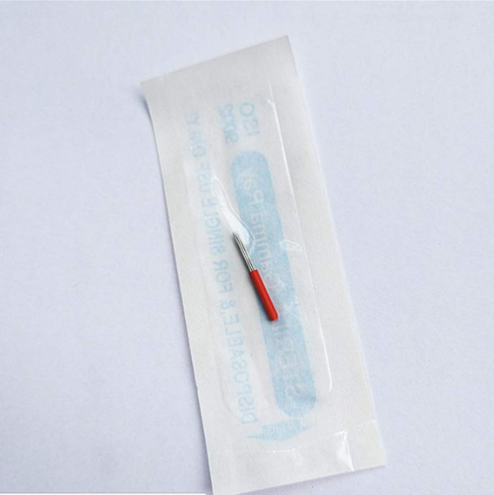 Eyebrow Tattoo Needle,50PCS Permanent Makeup R19 Eyebrow Tattoo Round Shading for Eyebrow Tattoo Manual Semi Permanent Makeup Fog Blades