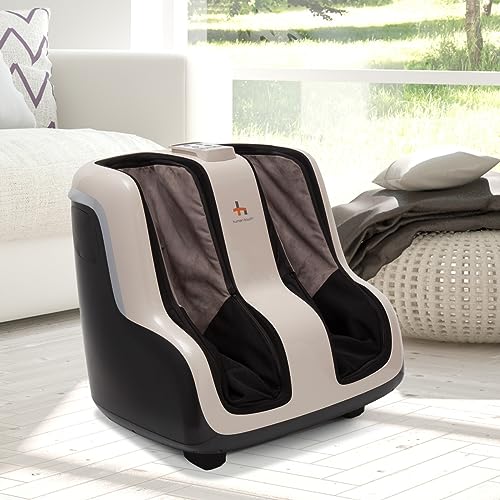 Reflex SOL Foot & Calf Massager w/ Heat - Plantar Fasciitis Relief + Circulation + Shiatsu Deep Kneading + Vibrating for Stress + Compression - Adjustable for Women and Men up to Size 12