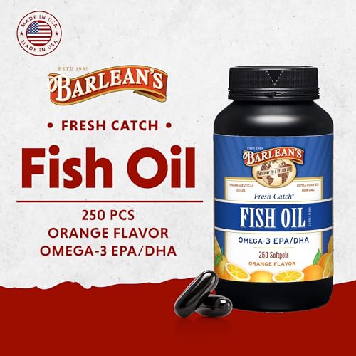 Omega 3 Fish Oil Supplements, 600mg Fish Oil Pills with EPA & DHA, Softgels for Joint, Brain, & Heart Health, Orange Flavored, 250 Count