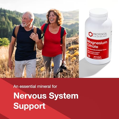 Magnesium Citrate Plus Glycinate & Malate - Support Heart Health & Bone Formation - Bioavailable Dietary Supplement - Halal - 180 Softgels