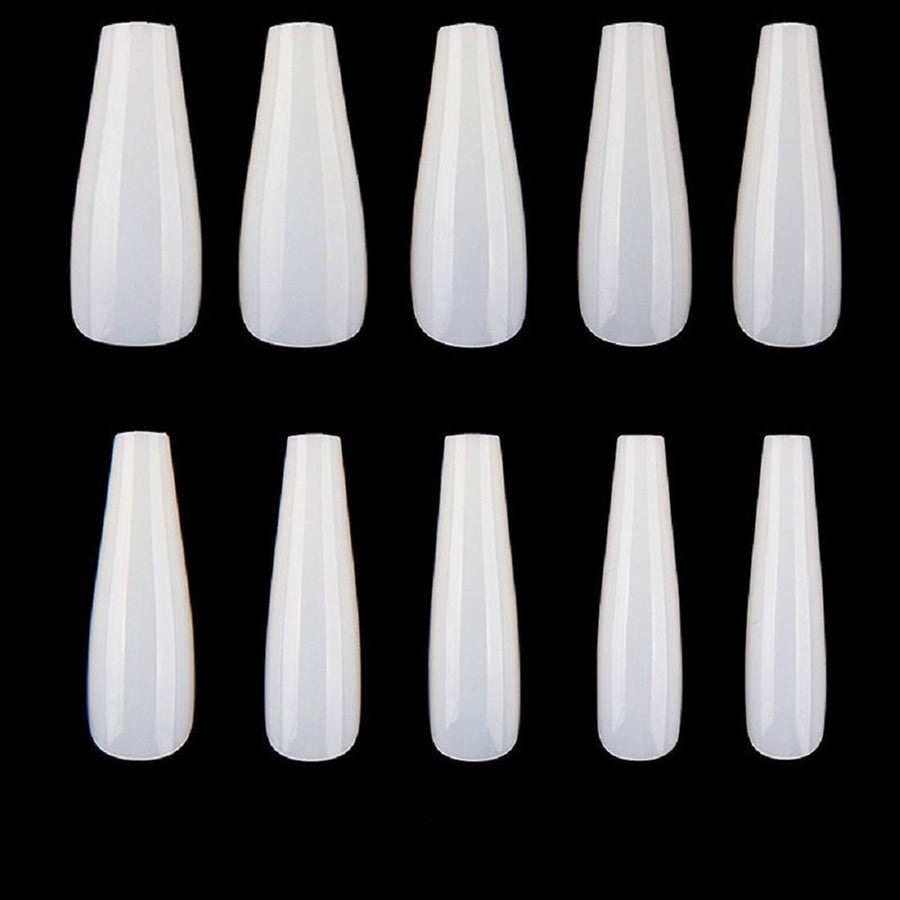 YIMART 500pcs Full Cover Acrylic Coffin Nails Long Ballerina False Nail Tips Ballet Fake Nails Nail Art Tips For Decoration Nails Salon (Natural)