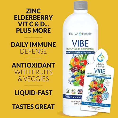 Vibe Liquid Multivitamins Mineral Supplements with Vitamins A, B12, C, D, E & Amino Acids | Fruits and Veggies Daily Supplement for Women & Men | Doctor Formulated | USA Made | 32 oz