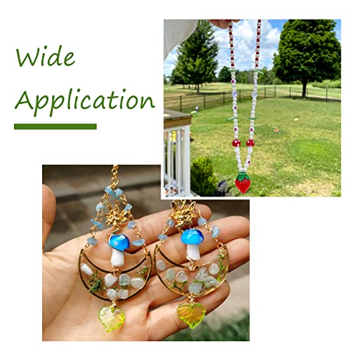 Pandahall 100pcs Transparent Green Acrylic Flower Beads Leaf Pendants 15x15mm for DIY Jewelry Making