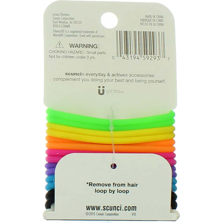 No-slip Grip Evolution Bright Jelly Ponytailers, 14 Count, Colors May Vary