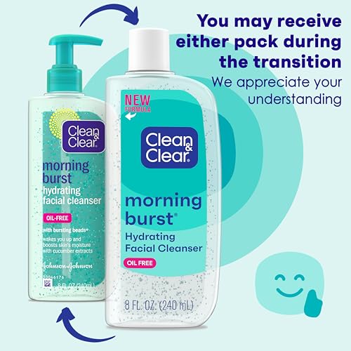 Morning Burst Oil-Free Hydrating Facial Cleanser with BHA, Cucumber & Aloe Extracts, Face Wash Gently Removes Oil & Pore Clogging Impurities, 8 fl. oz