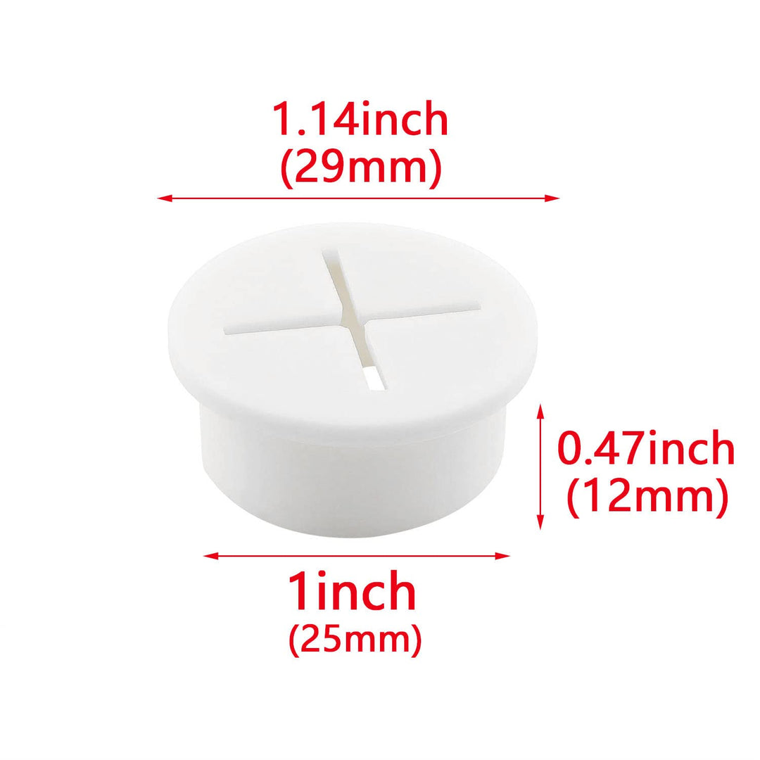 12PCS 1inch/25mm Flexible Wire Rubber Grommets, Desk Grommet, Cable Cord Grommet, for Desk and Other Furnitures Wire Hole Cover Cable Management Wire Cable Organizer, White