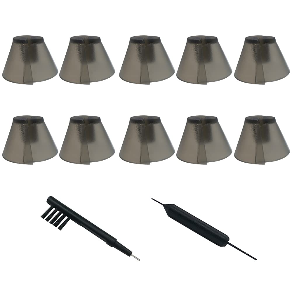 Smokey Hearing Aid Tulip Domes Ear tips for ReSound Sure Fit Style RIC RITE and Open Fit BTE Hearing Amplifier with Cleaning tools Brush Cleaner and Carry Case
