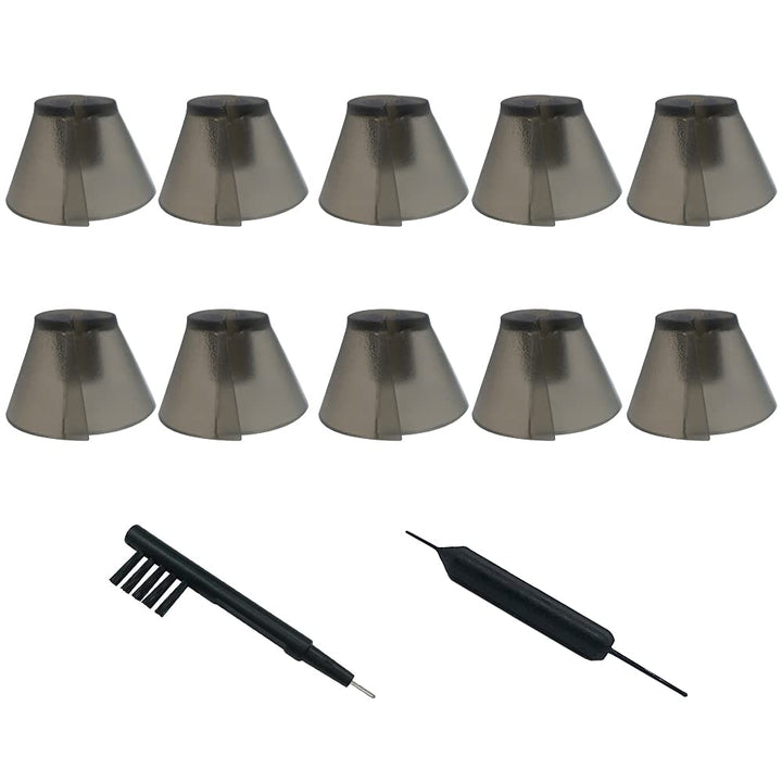Smokey Hearing Aid Tulip Domes Ear tips for ReSound Sure Fit Style RIC RITE and Open Fit BTE Hearing Amplifier with Cleaning tools Brush Cleaner and Carry Case