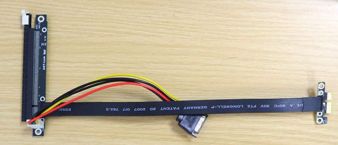 Riser PCI-E 3.0 16x to x1 PCIe x16 x1 PCI Express Riser Mining Graphics Card Extension Cable R13SC 25cm with Power Line (No Power Cable)