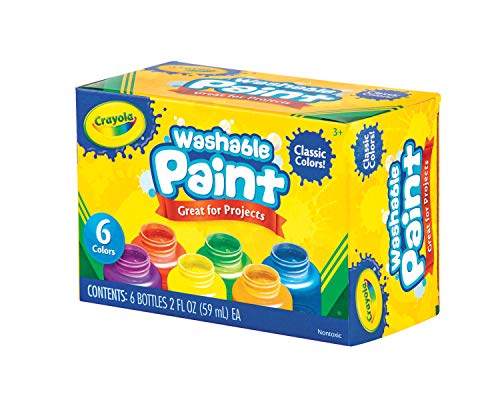 Washable Kids Paint, 6 Count, Kids At Home Activities, Painting Supplies, Gift, Assorted
