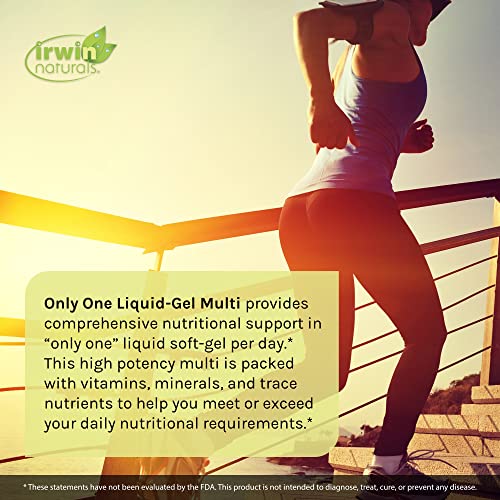 Only One Liquid-Gel Multi with Iron - 60 Liquid Softgels - Daily Essential Vitamins, Minerals, Antioxidants, Omega-3s & Green Super Foods