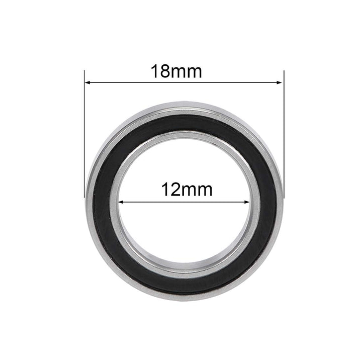 6701-2RS Deep Groove Ball Bearings Z2 12mm x 18mm x 4mm Double Sealed Chrome Steel 10pcs