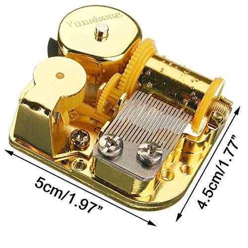 My Heart Will Go On Wind Up Music Box Movement, 18 Note Gold Yunsheng Clockwork Musical Mechanism for DIY Music Boxes Replacement