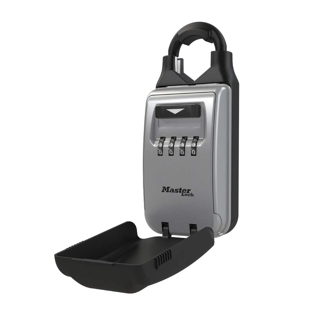 Black Portable Key Lock Box with Adjustable Shackle, Set/Reset Combination for Tenants, Guests, Clients, Ideal for Realtors, Landlords or Property Managers, Holds 6 Keys, 5420EC