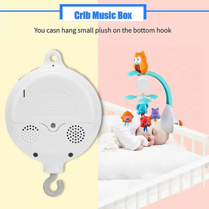Baby Musical Mobile, Portable Sound Machine Baby Music Box Spinner Battery Operated Baby Bedding Musical Mobile Plays 12 Lullabies Rotary Music Box for Babies NewBorn Toddlers