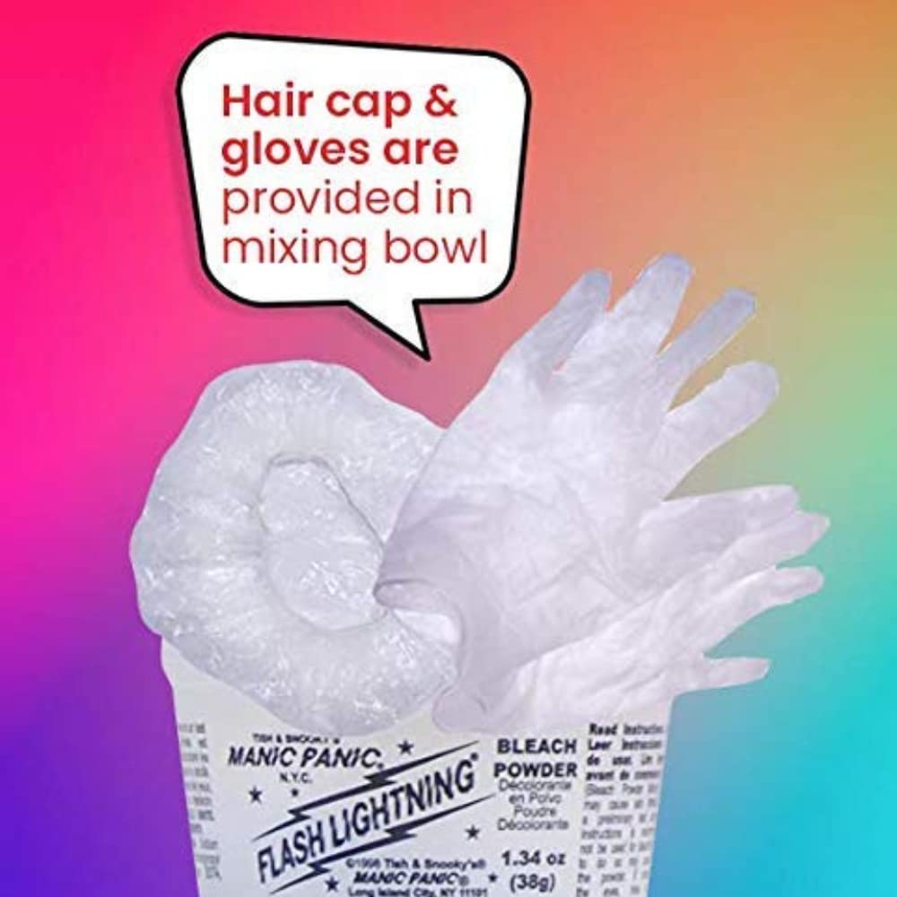 Flash Lightning Hair Bleach Kit - 40 Volume Developer + Bleach Powder Hair Lightener For Dark Hair + Lifting up to Seven Levels - Vegan And Cruelty Free