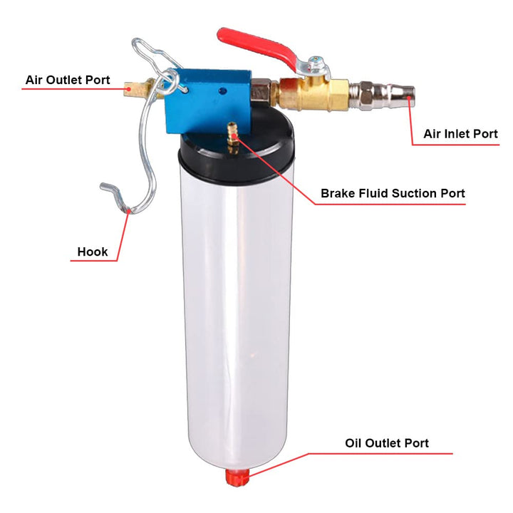 Universal Auto Brake Fluid Extractor, Power Steering Oil Change Replacement Tool, Brake and Clutch Fluid Drained Bleeder Tool Equipment Kit for Car Motorcycle