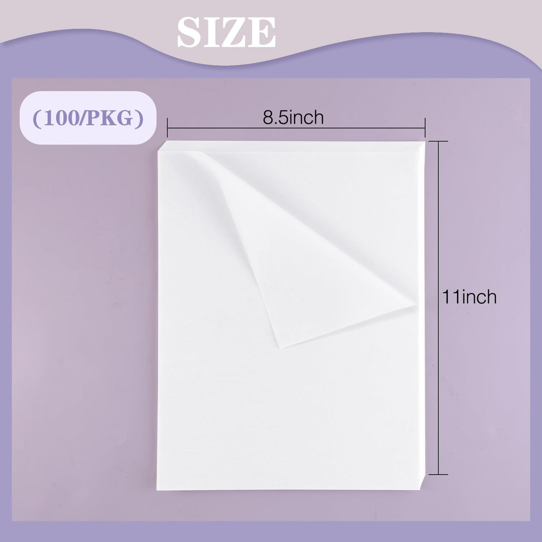 Buffered Acid-Free Interleaving Tissue 8.5 x11, Archival Tissue Extends Life of Papers, Photographs, Artwork and Textiles, for Black & White, Color, and Albumen Prints, Pack of 100