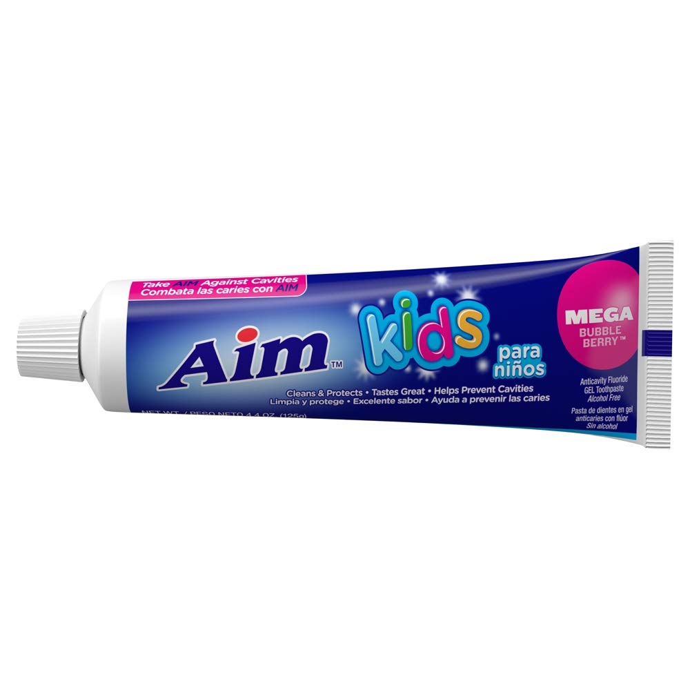 Aim Kids Toothpaste Mega Bubble Berry 2-pack - 4.8 Oz Each