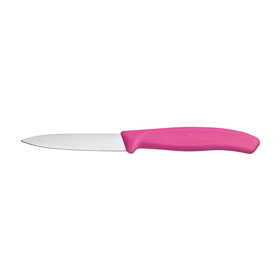 3.25 Inch Swiss Classic Paring Knife with Straight Edge, Spear Point, Pink