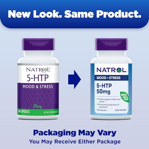 Mood & Stress 5-HTP 50mg, Dietary Supplement Helps Support a Balanced Mood, 30 Capsules, 7-30 Day Supply